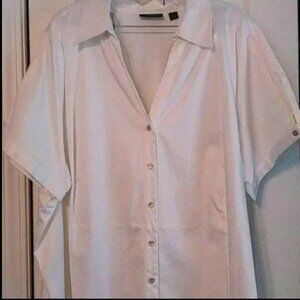 Avenue White Cotton Campshirt-Plus 30/32W-NWT- Vintage